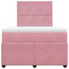 vidaXL Cama box spring con colch&oacute;n terciopelo rosa 120x200 cm