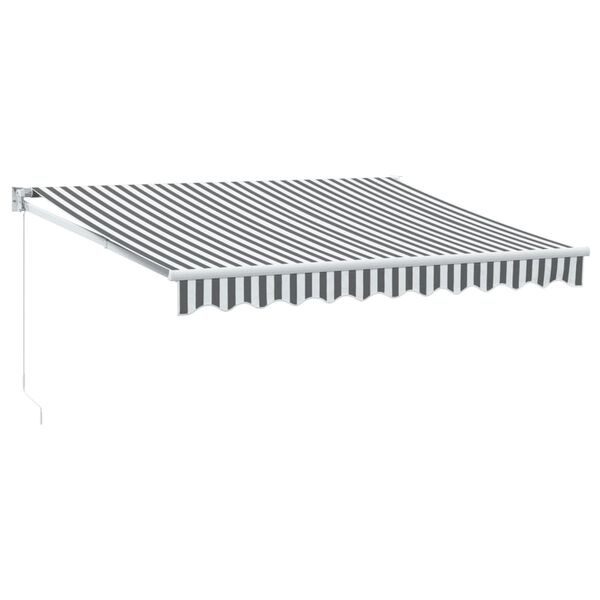 vidaXL Toldo retr&aacute;ctil aluminio y tela gris antracita y blanco 3x2,5 m