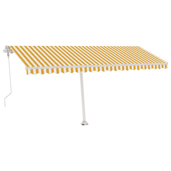 vidaXL Toldo de pie autom&aacute;tico amarillo y blanco 500x350 cm