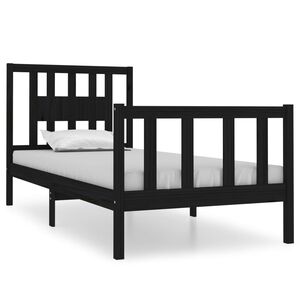 vidaXL Estructura de cama individual peque&ntilde;a sin colch&oacute;n madera negro