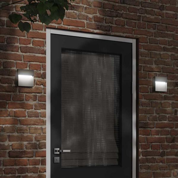 vidaXL L&aacute;mpara de pared LED de exterior aluminio fundido negro