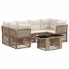 vidaXL Conjunto de sof&aacute;s de jard&iacute;n 7 uds. Beige rat&aacute;n sint&eacute;tico