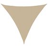 vidaXL Toldo de vela triangular tela Oxford beige 3x3x3 m