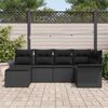 vidaXL Conjunto de sof&aacute; de jard&iacute;n 6 pcs Negro rat&aacute;n sint&eacute;tico