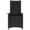 vidaXL Silla reclinable con bandeja para t&eacute; Negro 62 x 64 x 112 cm