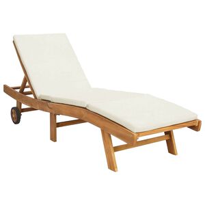 vidaXL Tumbona Poli&eacute;ster Marr&oacute;n y crema