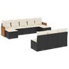 vidaXL Set de sof&aacute;s de jard&iacute;n 10 pzas cojines rat&aacute;n sint&eacute;tico negro