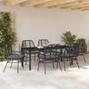 vidaXL Conjunto de Comedor de Jard&iacute;n 7 pcs Negro rat&aacute;n sint&eacute;tico