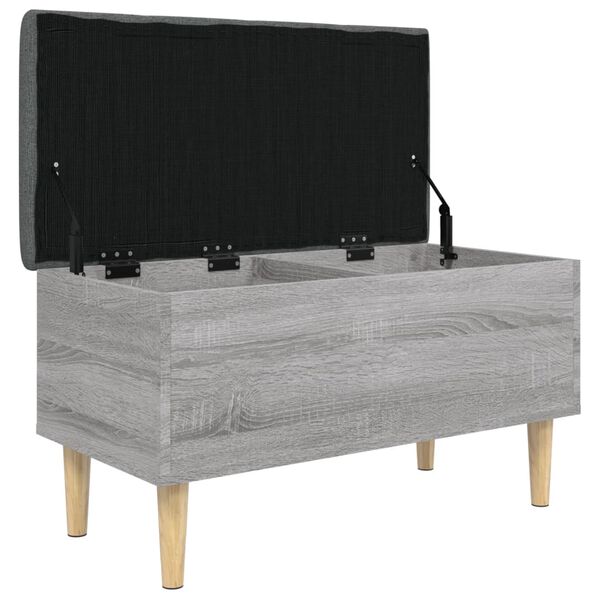 vidaXL Banco con almacenaje madera ingenier&iacute;a gris Sonoma 82x42x46 cm