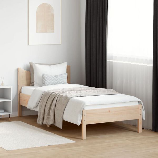 vidaXL Estructura de cama sin colch&oacute;n madera maciza pino 75x190 cm