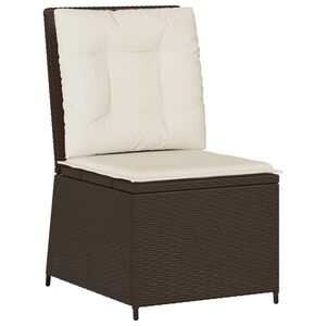 vidaXL Sill&oacute;n reclinable de jard&iacute;n con cojines rat&aacute;n sint&eacute;tico marr&oacute;n