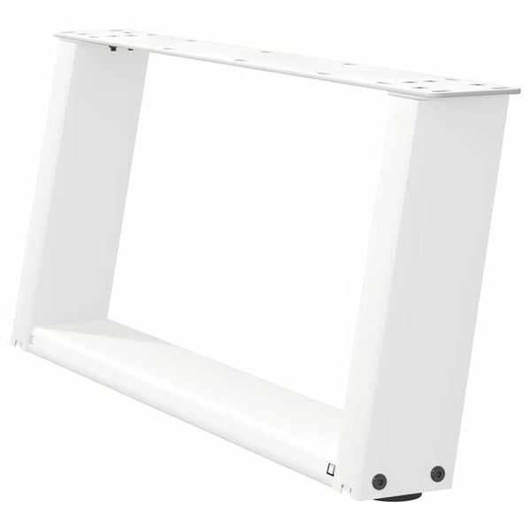 vidaXL Patas para mesa de centro en forma de U (2 unidades), color blanco, 70 x (30-31) cm, acero