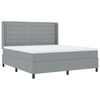 vidaXL Cama tipo Box Spring con colch&oacute;n Gris claro 180 x 200 cm tela