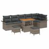 vidaXL Conjunto de sof&aacute; de jard&iacute;n con coj&iacute;n 9 pcs Gris