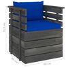 vidaXL Muebles de pal&eacute;s de jard&iacute;n 6 piezas cojines madera maciza pino