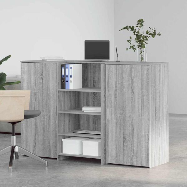 vidaXL Mostrador de recepci&oacute;n sonoma gris 155x50x103,5 cm