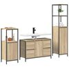 vidaXL Juego de muebles de ba&ntilde;o con caj&oacute;n 3 pcs Roble Sonoma y Negro