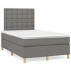 vidaXL Cama box spring con colch&oacute;n y LED tela marr&oacute;n oscuro 120x190 cm