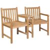 vidaXL Sillas de jard&iacute;n 2 uds agujero de sombrilla madera teca maciza