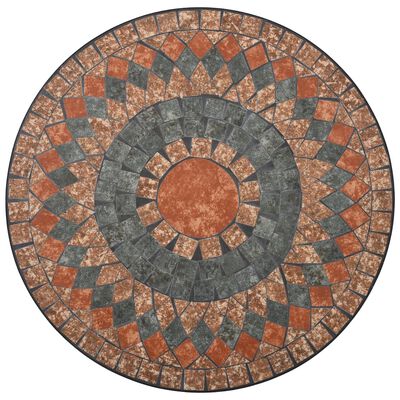 vidaXL Set mesa y sillas bistró 3 piezas mosaico cerámica naranja/gris