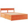 vidaXL Estructura de cama sin colchón madera maciza marrón 135x190 cm