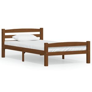 vidaXL Estructura cama sin colch&oacute;n madera pino marr&oacute;n miel 90x200 cm