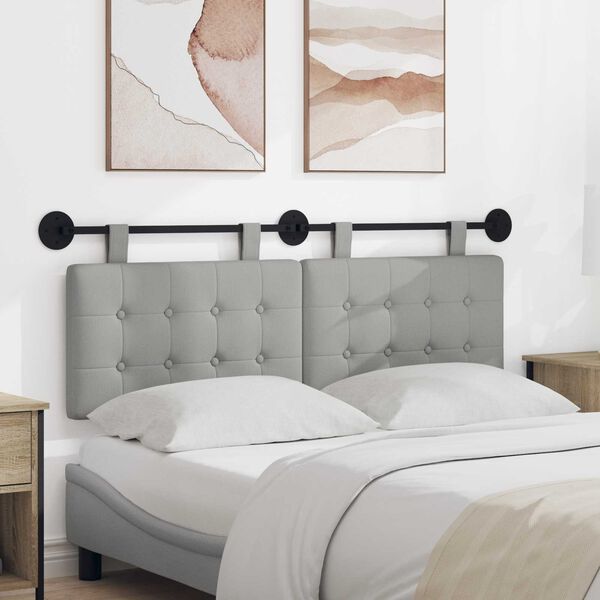 vidaXL Cabecera Colgante Gris Nube 130 x 55 x 5 cm tela