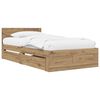 vidaXL Estructura de cama 2 uds. Roble artisan Madera de ingenier&iacute;a