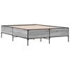 vidaXL Estructura cama madera ingenier&iacute;a metal gris Sonoma 135x190 cm