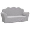 vidaXL Sof&aacute; para ni&ntilde;os de 2 plazas felpa suave gris claro