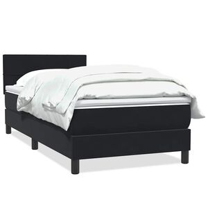 vidaXL Cama box spring con colch&oacute;n cuero sint&eacute;tico negro 90x210 cm