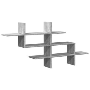vidaXL Estante de pared madera ingenier&iacute;a gris Sonoma 124,5x18x60,5 cm