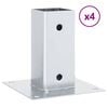 vidaXL Bases para postes cuadradas 4 uds. Plata 71x71 mm