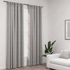 vidaXL Cortinas opacas con ganchos look de lino 2 pzas gris 140x225 cm