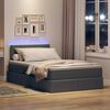 vidaXL Cama con almacenamiento y LED Gris oscuro 120 x 190 cm