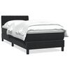 vidaXL Cama box spring con colch&oacute;n terciopelo negro 100x220 cm