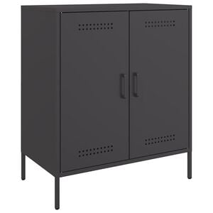 vidaXL Aparador de acero negro 68x39x79 cm