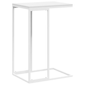 vidaXL Mesa auxiliar de madera contrachapada blanco 40x30x59 cm