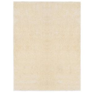 vidaXL Alfombra de &aacute;rea peluda Crema 120 x 160 cm Polietileno