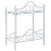 vidaXL Mesita de noche de acero y vidrio templado 45x30,5x60 cm blanco