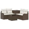 vidaXL Juego de Sof&aacute; 6 uds. Marr&oacute;n y Crema Blanca