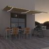 vidaXL Toldo manual retr&aacute;ctil con LED amarillo y blanco 600x350 m