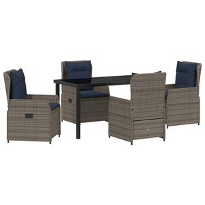 vidaXL Conjunto de Comedor de Jard&iacute;n 5 pcs Gris Polirat&aacute;n