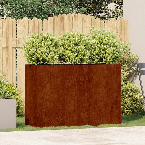 vidaXL Jardinera oxidada 120x40x80 cm acero corten