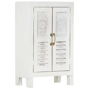 vidaXL Aparador madera maciza de acacia blanco 55x30x90 cm