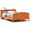 vidaXL Cama con estantería sin colchón madera maciza marrón 140x200 cm
