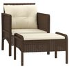 vidaXL Set muebles de jardín 2 piezas y cojines ratán sintético marrón
