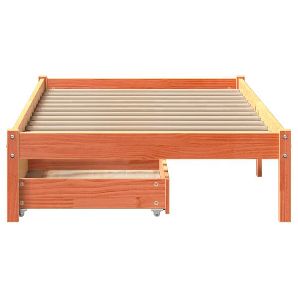 vidaXL Estructura de cama sin colch&oacute;n madera de pino marr&oacute;n 90x200 cm