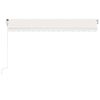 vidaXL Toldo autom&aacute;tico con LED sensor de viento crema 450x350 cm