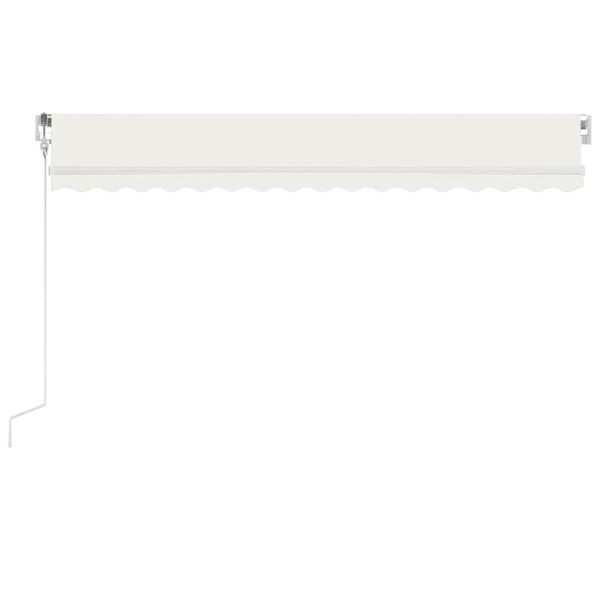 vidaXL Toldo autom&aacute;tico con LED sensor de viento crema 450x350 cm